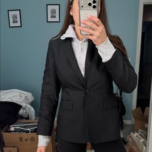 Calvin Klein women’s Charcoal Pinstripe Blazer